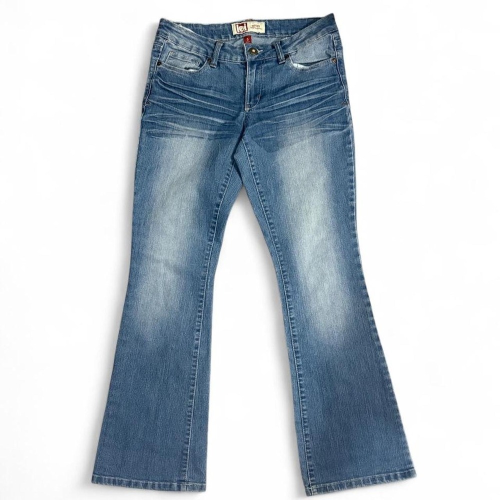 L.E.I. Ashley Low Rise Bootcut Jeans Size 5 Short Y2K Embroidered Flare